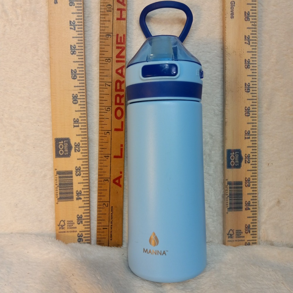 Lowe's Manna 18 Oz Astor Water Bottle (Baby Blue)  EUC Stainless Steel